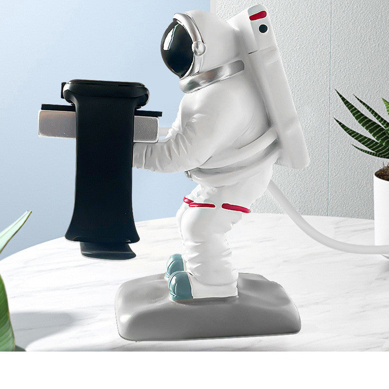 Watch Stand Creative Astronaut Watch Charger Bracket Charging Base Unique Astronaut Watch Storage Rack Jewelry Tray Resin Craft