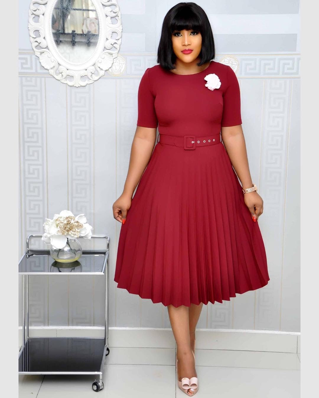 Round Neck Plus Size Dress