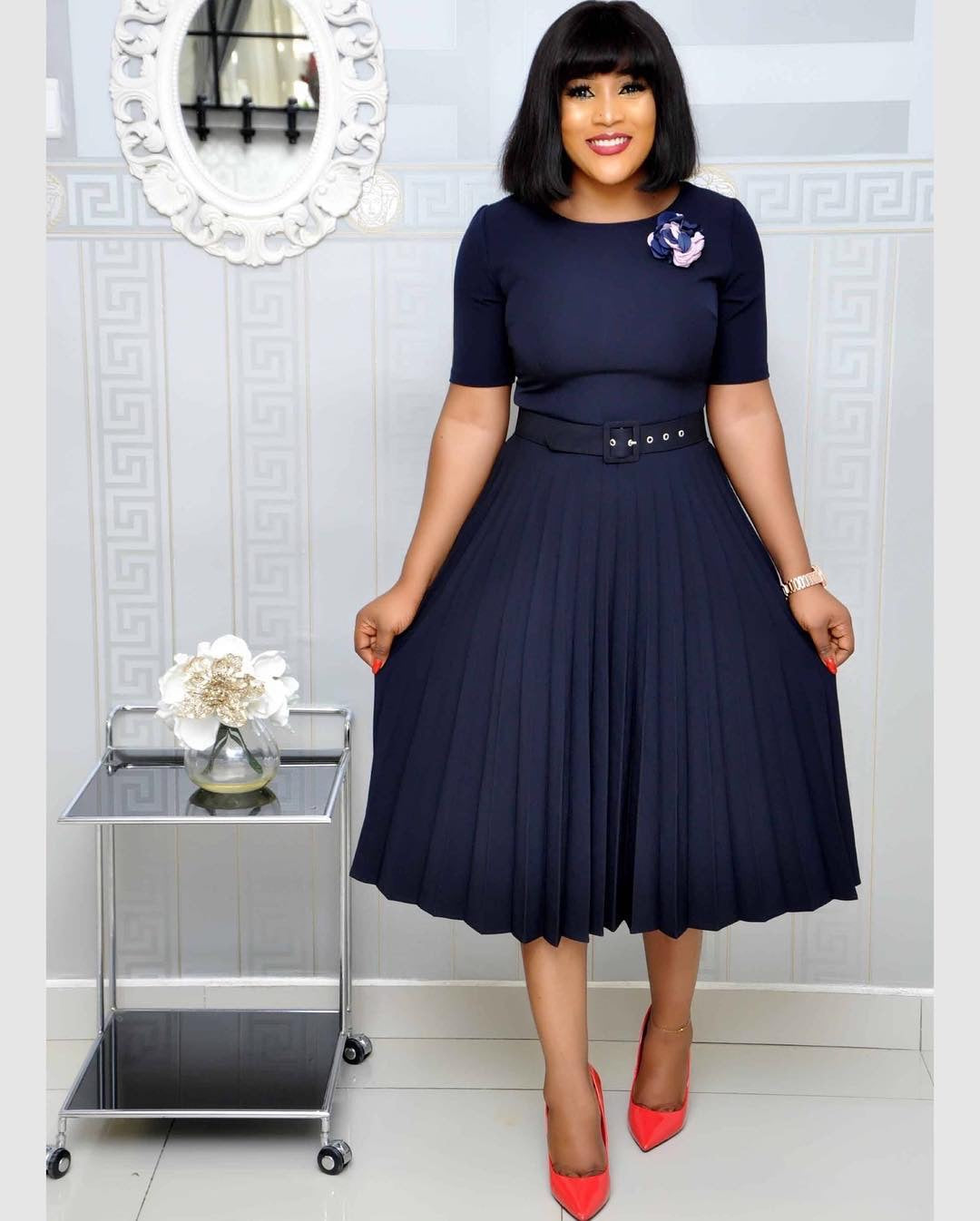 Round Neck Plus Size Dress
