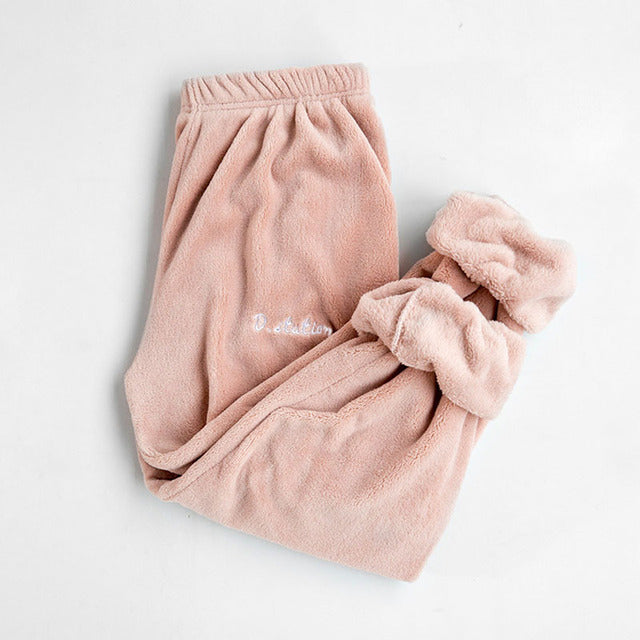 Women Winter Flannel Pajama Fleece Pajama Sleepwear
