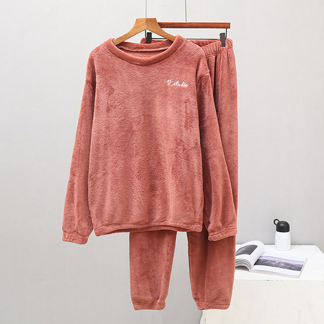 Women Winter Flannel Pajama Fleece Pajama Sleepwear