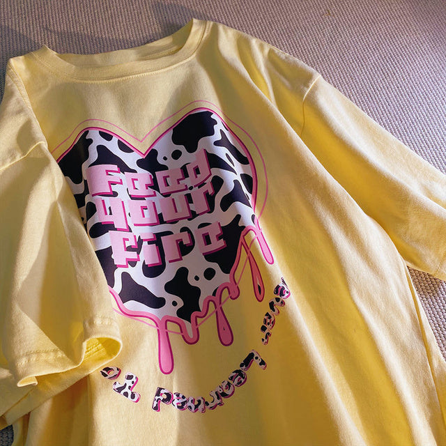 Summer New Printing Cloud Moon Bear T-Shirt