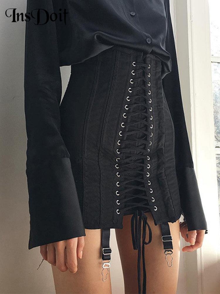 Vintage Mini Skirt Women Summer High Waist Skirt