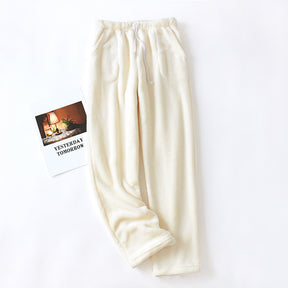 Loose Plus Size Thick Coral Fleece Home Wear Pajama Pants