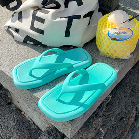 Fashion Solid Color Flip-flops Women's Soft Bottom Flip-flops