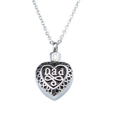 DAD Ashes Necklace Can Be Opened Fashionable Heart-shaped Pendant New Relatives Heart Memorial DAD