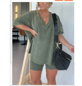 New Fashion Loose Casual Fried Color Two-piece Set For Women