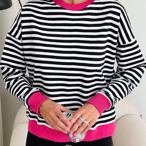 Women's Simple Striped Long-sleeved T-shirt