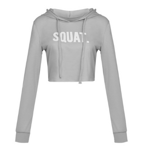 Women Fashion Active Hoodies Long Sleeve Crop Top Letter Print Loose Hooded sudaderas mujer harajuku hoodie sweat femme NEW