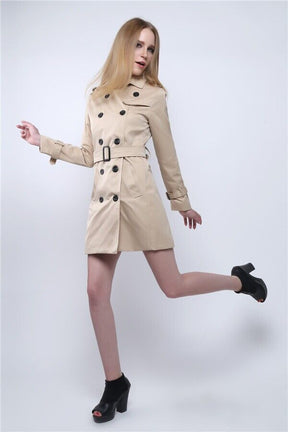 European And American Slim Fit Elegant Trench Coat