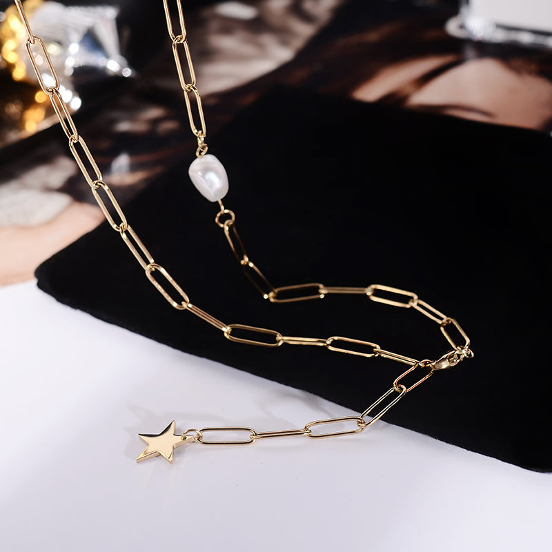 Pentagram pearl necklace