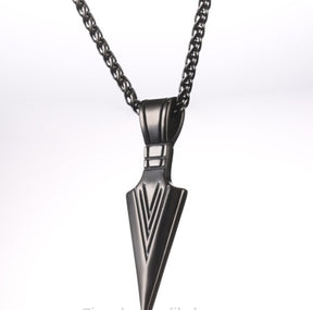 European America jewelry men stainless steel spear necklace with chain