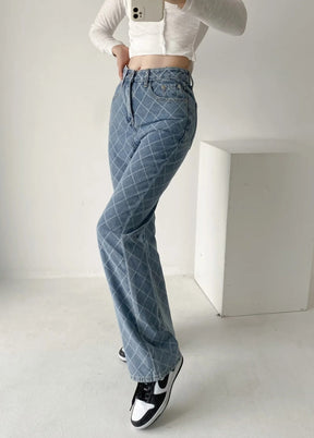 Retro Fashion Denim Boot-cut Pants Women