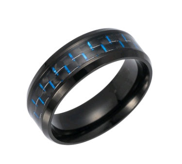 Carbon Fiber Ring Men's Ring Fashion Men's Titanium Steel Ring