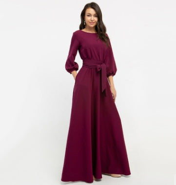 Lantern Sleeve long dress