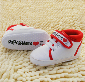 Baby toddler shoes love dad and mom