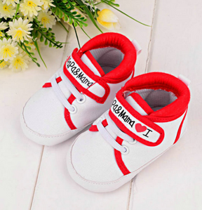 Baby toddler shoes love dad and mom