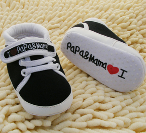 Baby toddler shoes love dad and mom