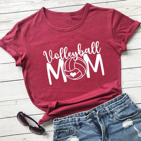 Volleyball Mom Short-sleeved T-shirt With Patterns