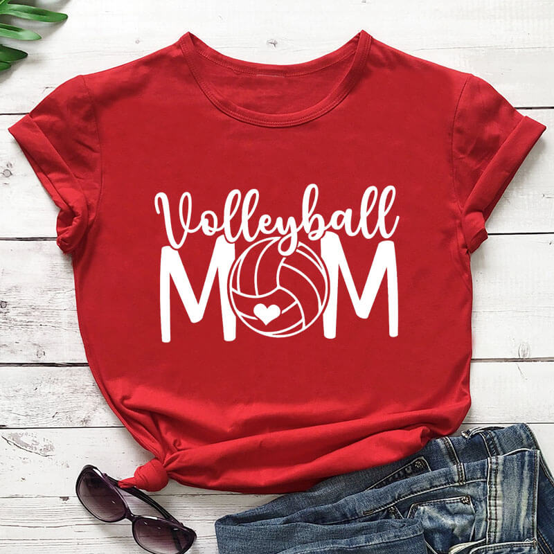 Volleyball Mom Short-sleeved T-shirt With Patterns