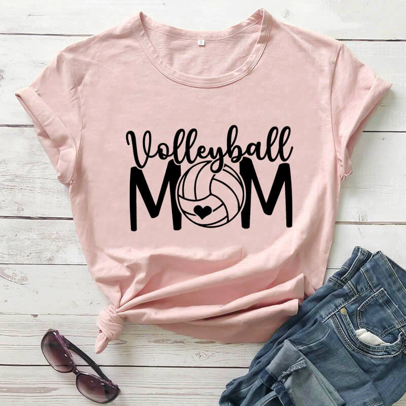 Volleyball Mom Short-sleeved T-shirt With Patterns