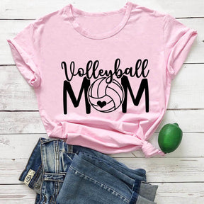 Volleyball Mom Short-sleeved T-shirt With Patterns