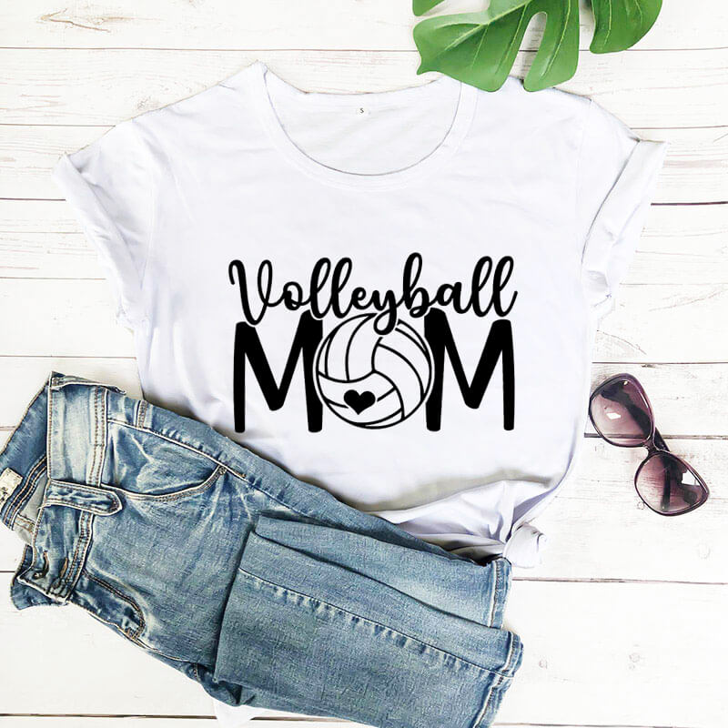 Volleyball Mom Short-sleeved T-shirt With Patterns