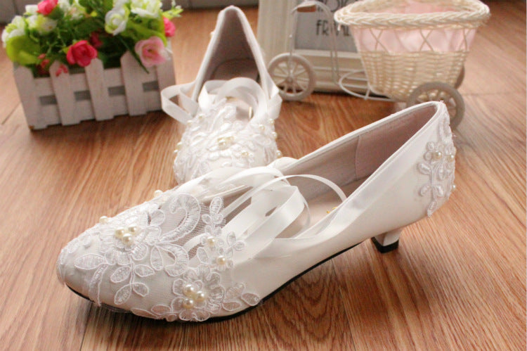 White Large Size Flat Wedding Shoes Bridal Wedding Shoes Bridesmaid Shoes Women