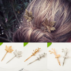 1 Pcs Fashion Metal Leaf Shape Hair Clip Barrettes Women Girls Jewelry Hairpin Bobby Pins Ornament Hair Claws Hair Styling Tool