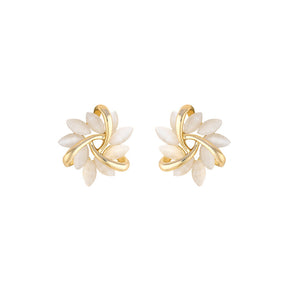 Cat's Eye Flower Earrings High Sense Opal Square Triangle Geometry Earrings