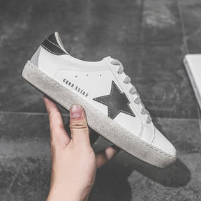 New Summer Flat Bottom Shoes Star White Shoes Distressed Dirty Shoes Women
