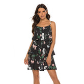 Ladies Dress With Sling Chiffon Print