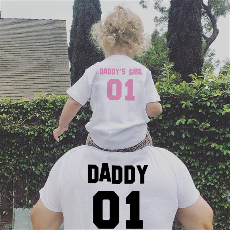 Dad And Girl Short Sleeve T-shirts