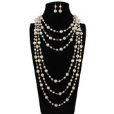 European And American Necklaces Multilayer Pearl Necklace Sweater Chain