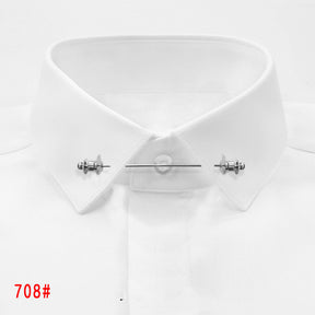 Simple Personality Gold Color Pins Brooches Metal Chain Tassel Shirt Collar