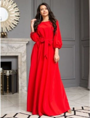 Lantern Sleeve long dress