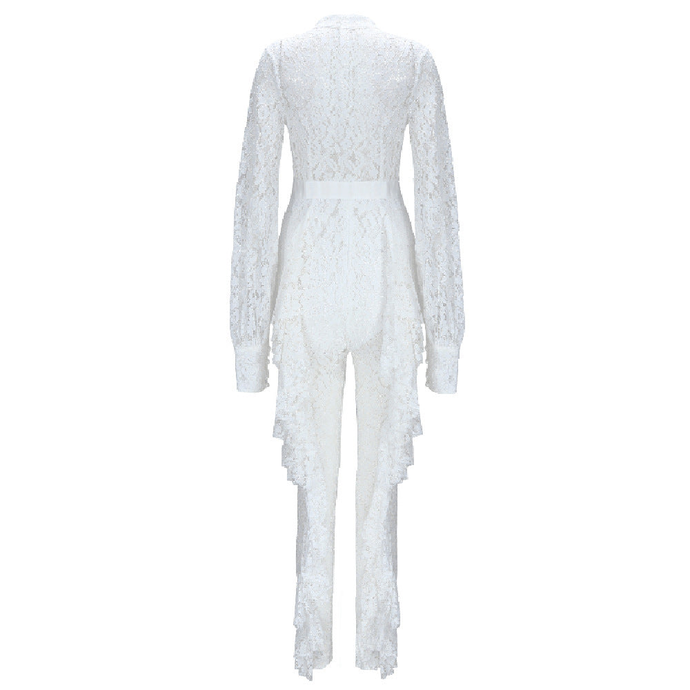Lace tie jumpsuit