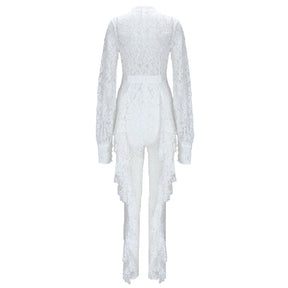 Lace tie jumpsuit