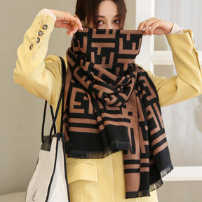 ET Letter Double-sided Thermal Thick Scarf