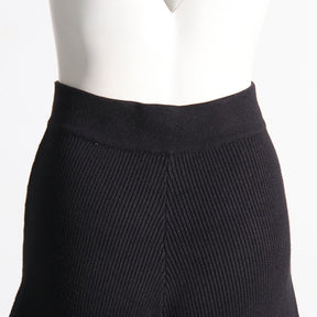 High Waist Profile Knitted Long Solid Color Women's Flab Hiding Street Hipster Pants