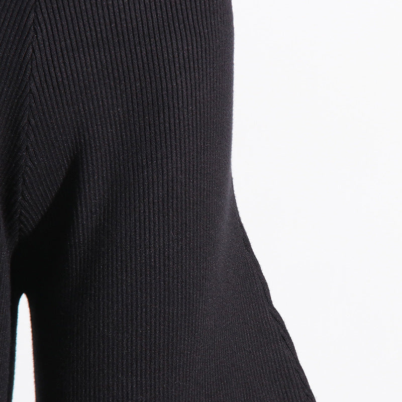 High Waist Profile Knitted Long Solid Color Women's Flab Hiding Street Hipster Pants