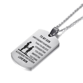 From Mom to Son - Stainless Steel Dog Tag Necklace