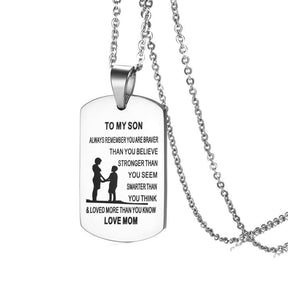 From Mom to Son - Stainless Steel Dog Tag Necklace