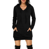 Medium Length Hooded Dress Sleeve Women