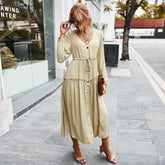 New simple V-neck dress women