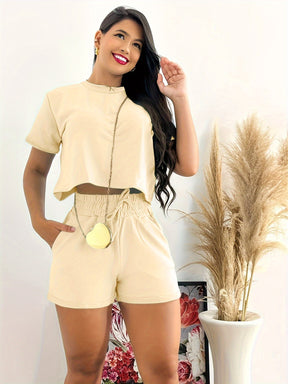 Summer New Short Sleeved And Shorts Set