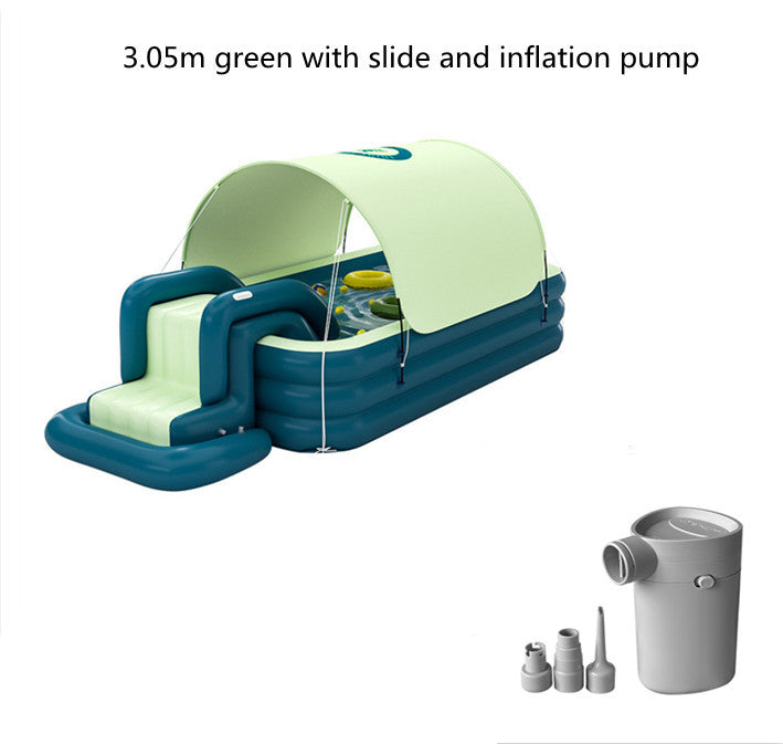 Children's Automatic Inflatable Swimming Pool Shade Baby Swimming Pool Swimming Bucket Folding Swimming Pool Paddling Pool Inflatable Ball Pool