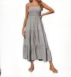 European And American Sleeveless Shoulder Strap Tube Top Multi-layer Big Swing Chiffon Dress