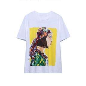 Fashion Short-sleeved Printed T-shirt For Women