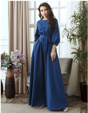 Lantern Sleeve long dress